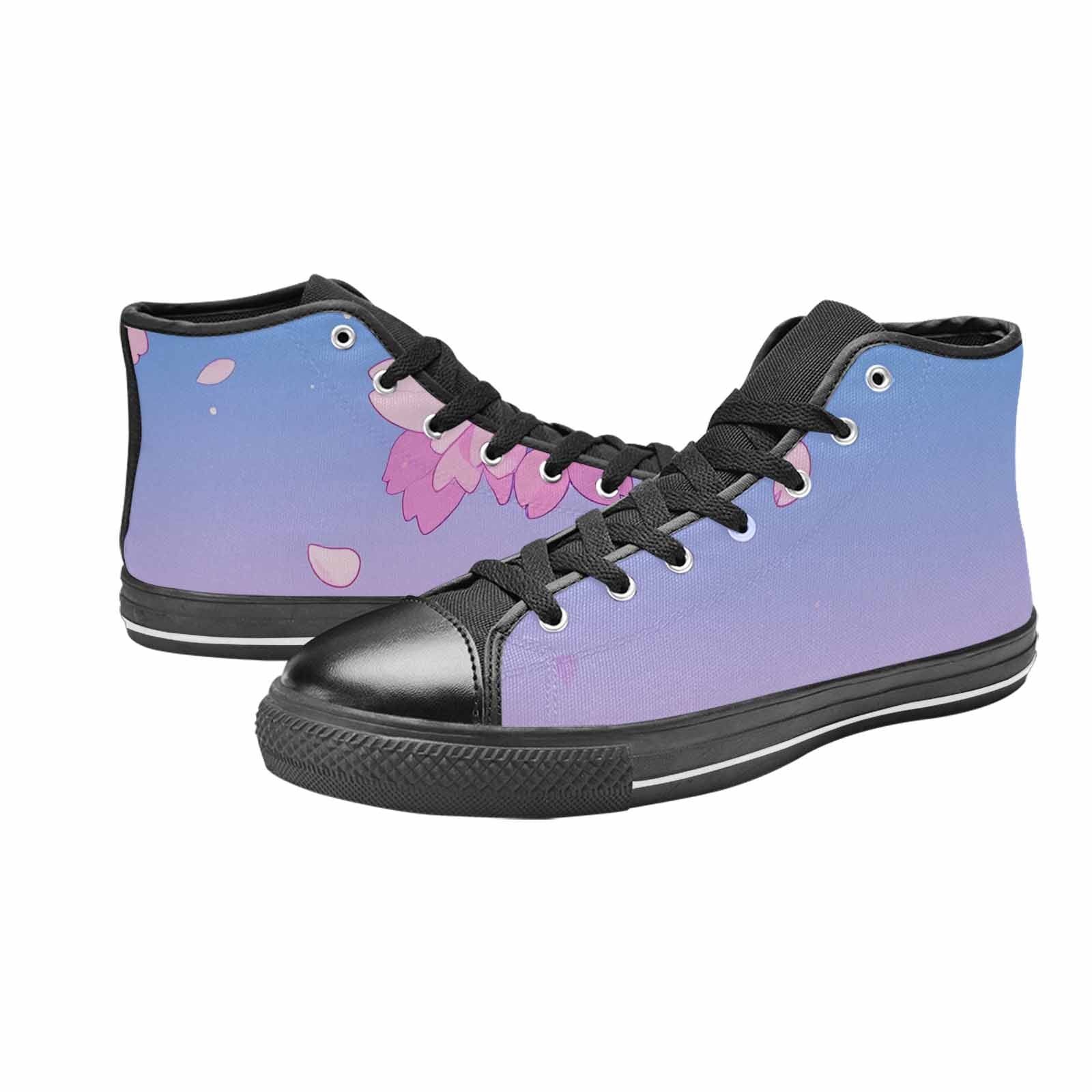 MEN'S Anime Cherry Blossom High Top Canvas Vibrant Chaos Custom Sneakers
