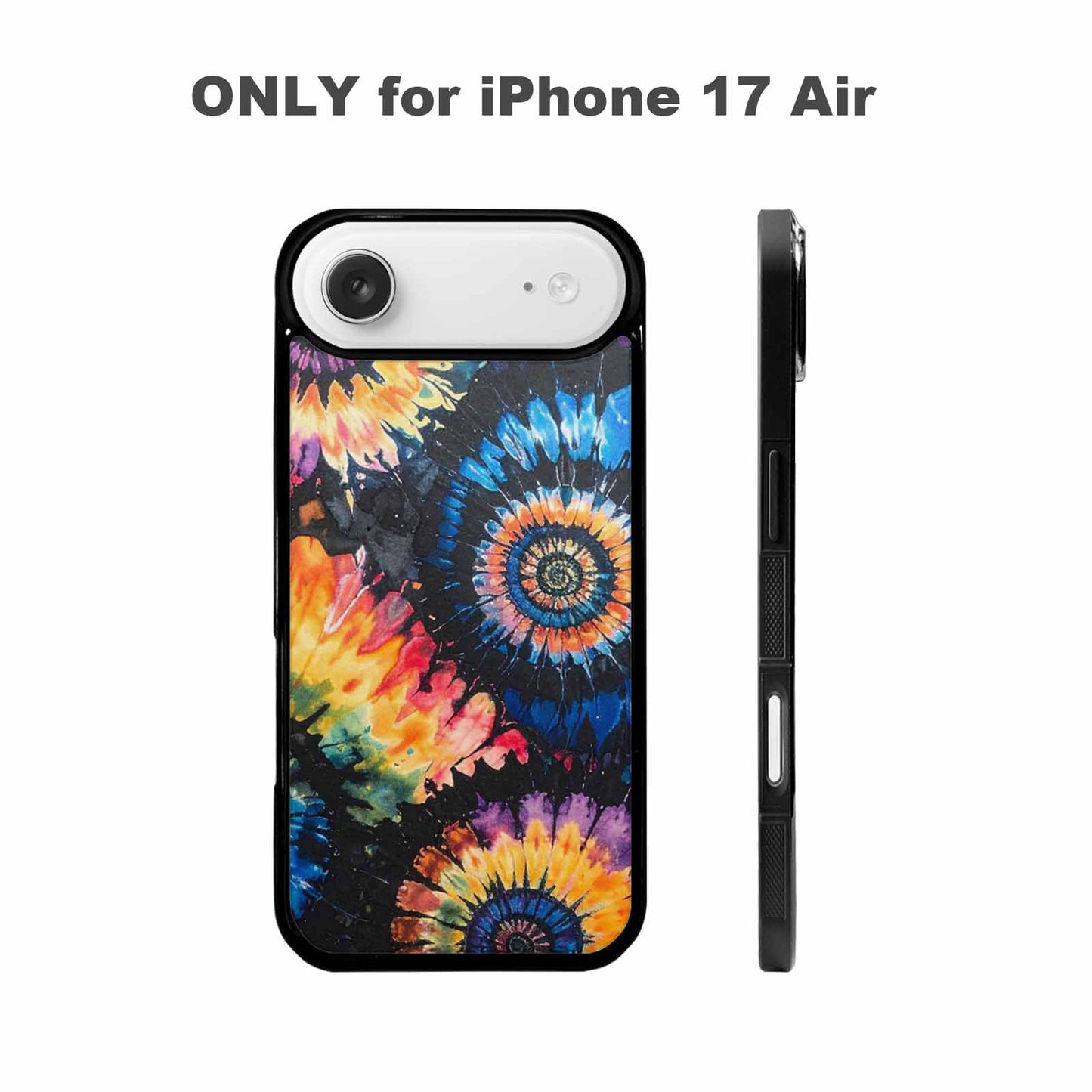 iPhone 17 Air Case — Black Blue Ink Tie Dye Tie, Original Design Phone Case
