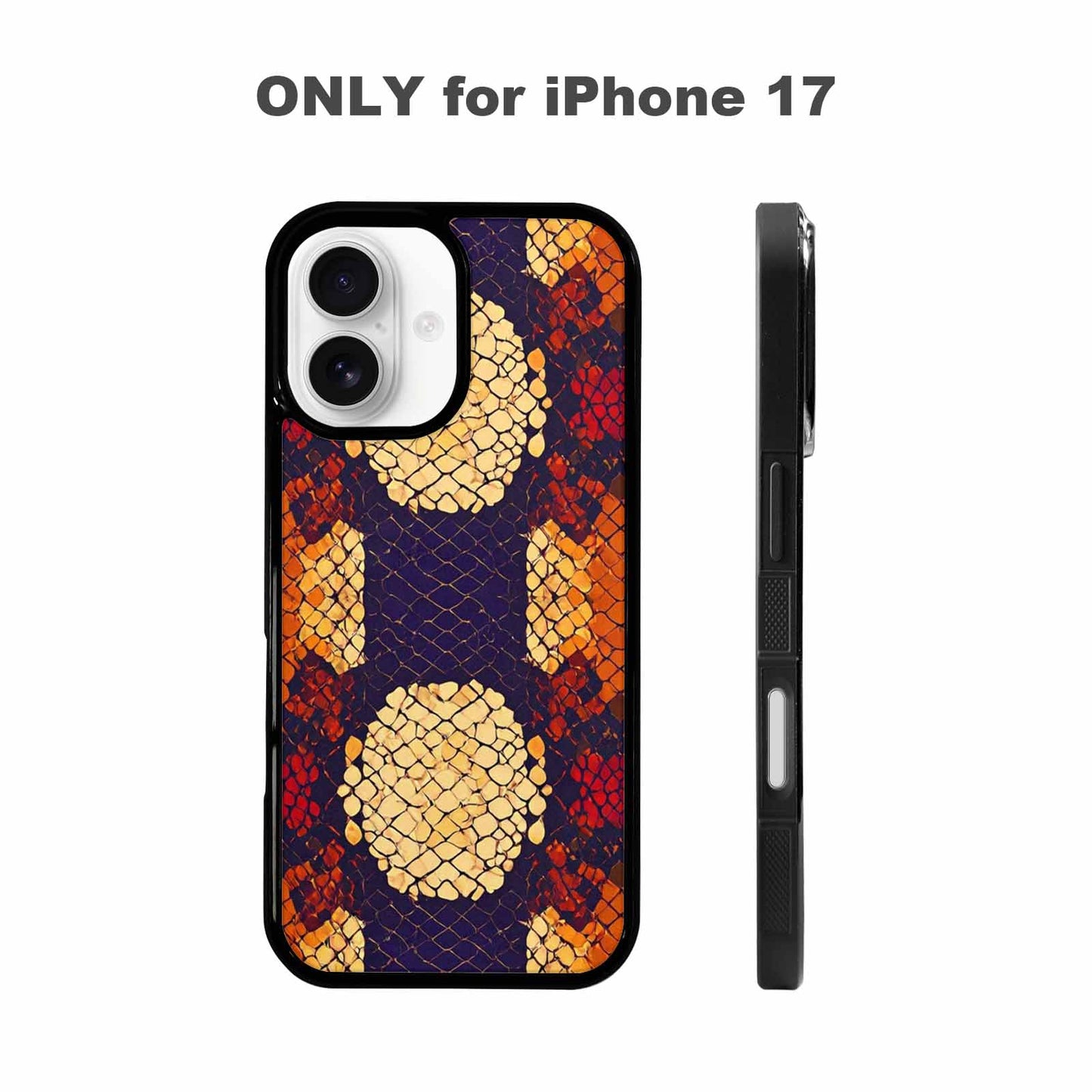 iPhone 17 Case — Snake Print Dark Seamless Animal Print, Custom Printed Phone Case