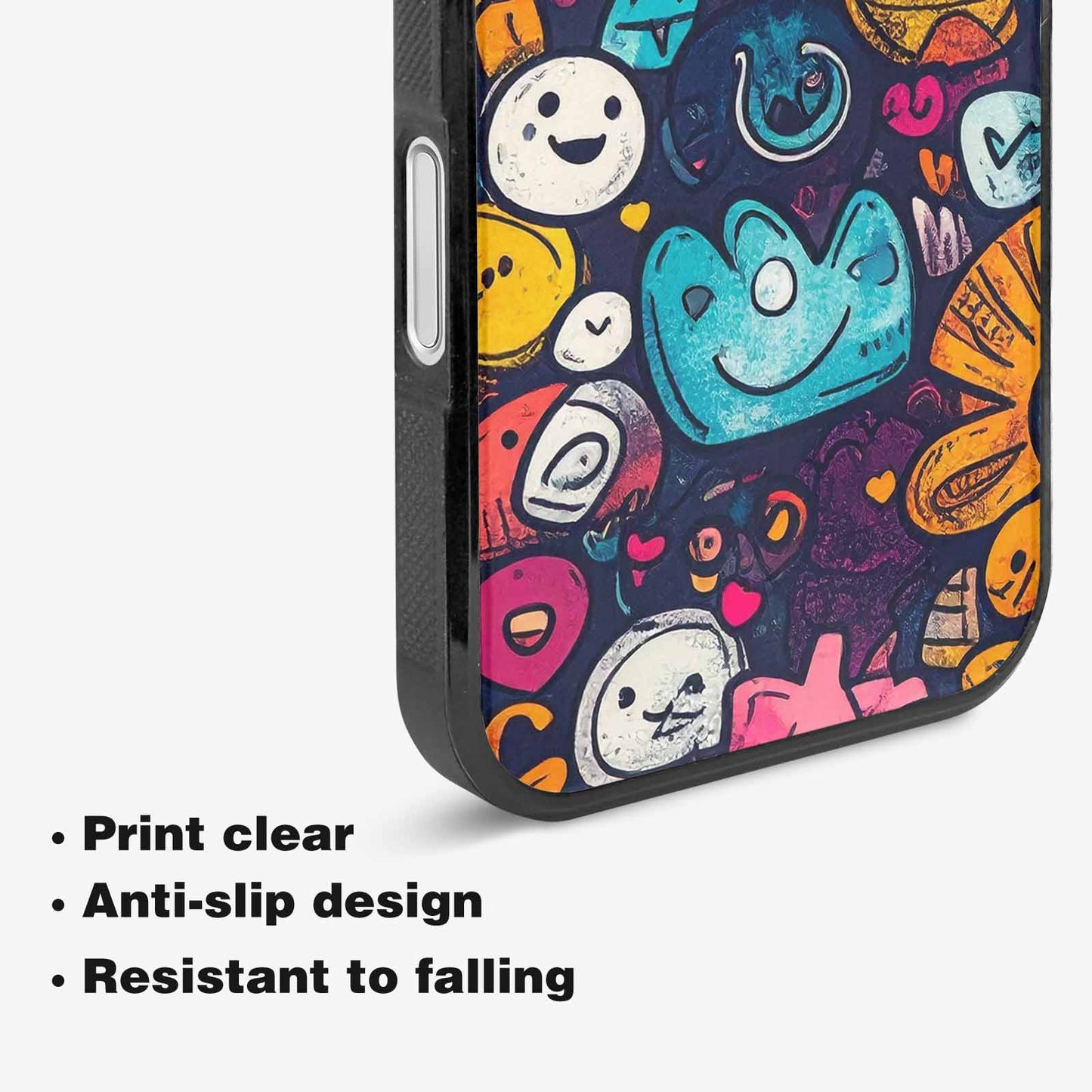 iPhone 16 Plus Case — Hand Drawn Icon Doodle Pattern Hundreds, Customized Protective Case