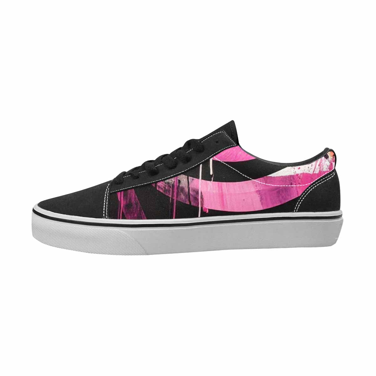 WOMEN'S Zebra Black & Pink Ink Canvas Original Design Neon Fantasy Custom Kicks