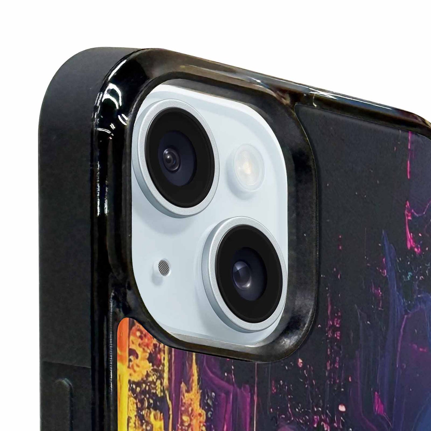 iPhone 15 Plus Case — Glitch Dark Art Seamless Pattern Vibrant, Custom Printed Phone Case