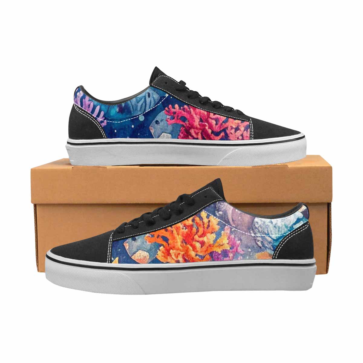 MEN'S Fish Scale Coral Canvas Lace-Up Aesthetic Shoes
