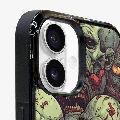 iPhone 16 Plus Case — Zombie Head Pattern Hundreds Of Small, Personalized Phone Case