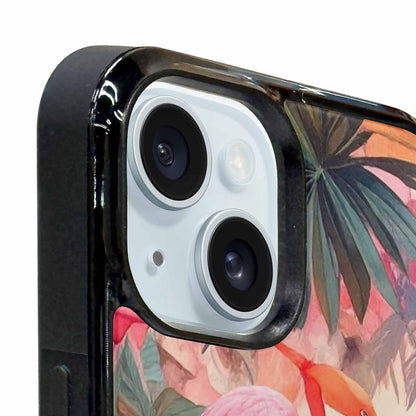 iPhone 15 Case — Flamingo Tropical Flamingo Tropical Pattern Hundreds, Unique Phone Case Design
