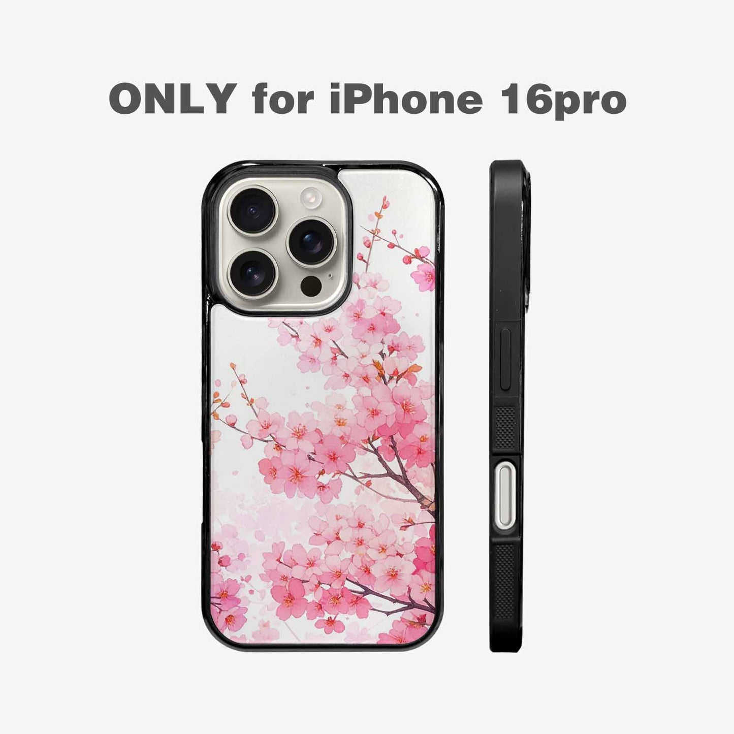 iPhone 16 Pro Case — Cherry Blossom Branch Cherry Blo Bir, Custom Designed Case Cover