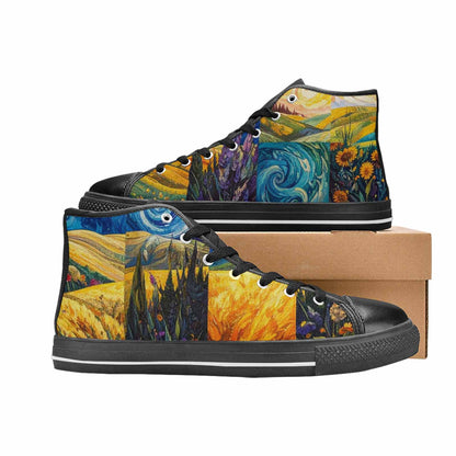 MEN'S Van Gogh-Style Swirl High Top Canvas Aesthetic Sneakers
