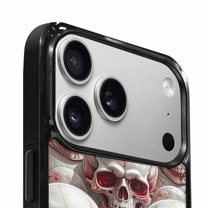 iPhone 17 Pro Max Case — Glossy Blood Moon Gothic Skulls, Personalized Phone Case