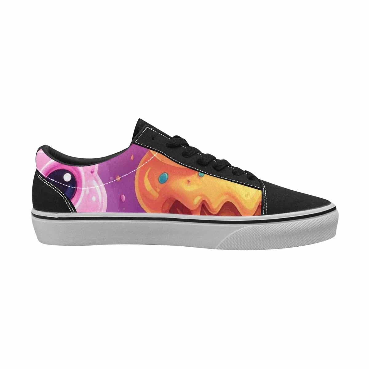 MEN'S Melting Icecream Cone Monster Canvas Lace-Up Vibrant Chaos Custom Shoes