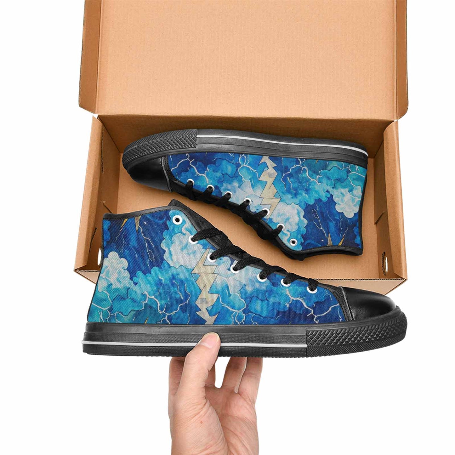 MEN'S Lightning Bolt High Top Canvas Cottagecore Sneakers