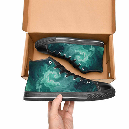 MEN'S Galaxy Art - High Top Canvas Neon Fantasy Sneakers