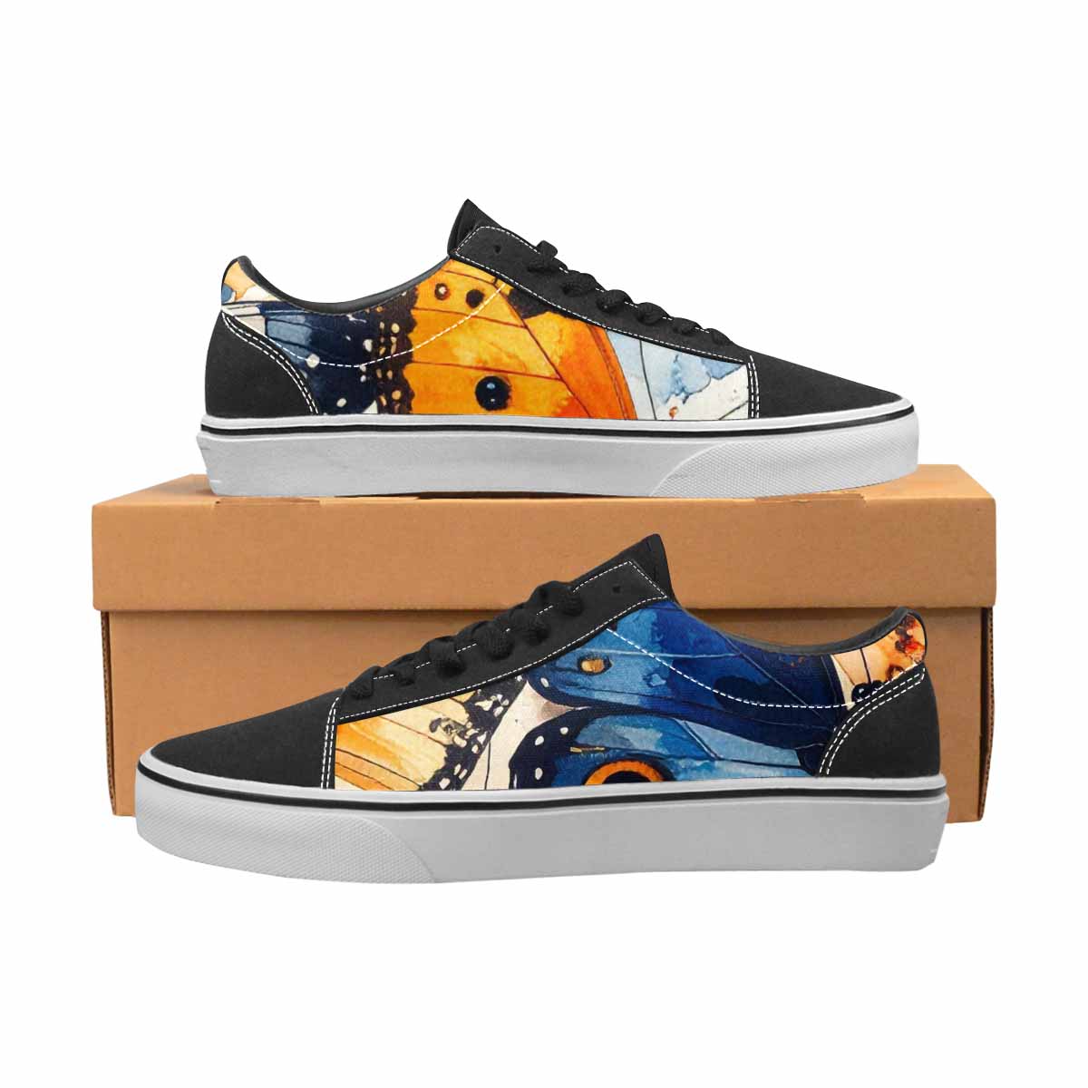 MEN'S Butterfly Wing Canvas Lace-Up Surreal Custom Shoes