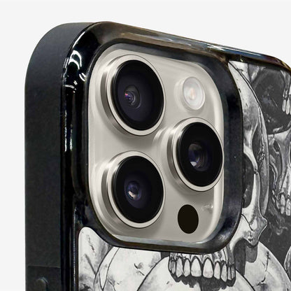 iPhone 15 Pro Max Case — Tessellated Human Skulls Custom, Custom Phone Case