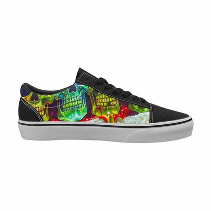 WOMEN'S Toxic Skeleton Hot Dog Lace-Up Canvas Vibrant Chaos Custom Sneakers