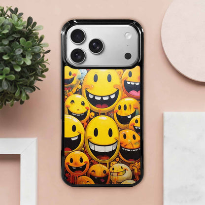 iPhone 17 Pro Max Case — Melting Moon Smiley Original Art, Custom Made Phone Cover
