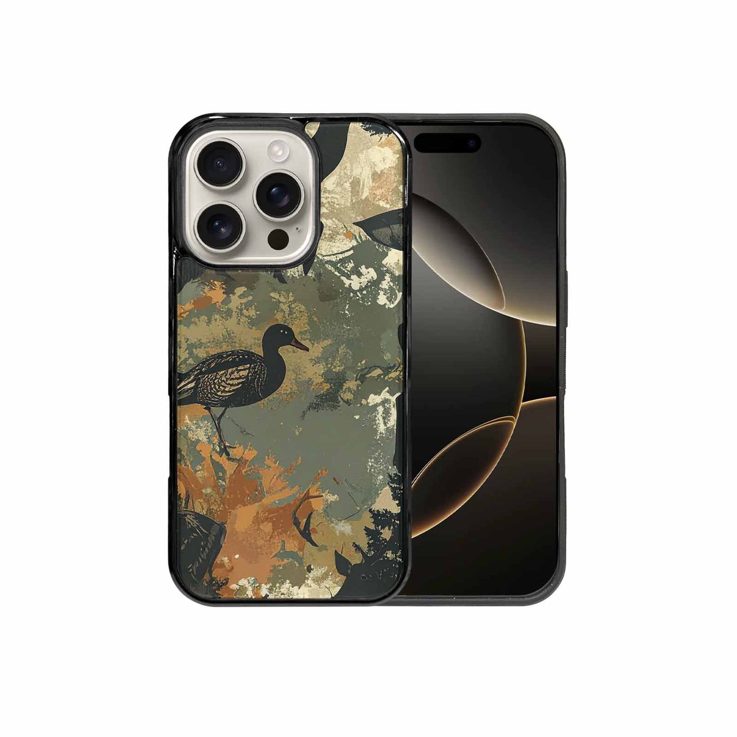 iPhone 16 Pro Case — Hunting Camouflage Pattern With Deer And, Custom Designed Case Cover