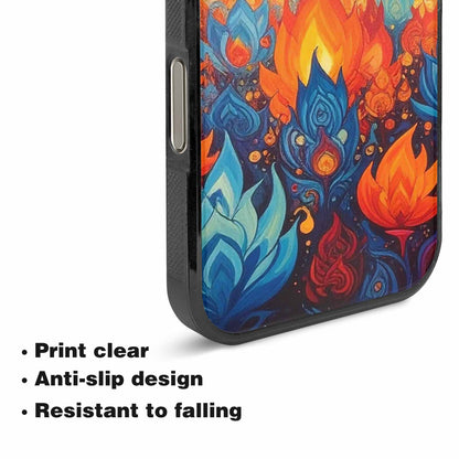 iPhone 16 Pro Case — Flame Burst Full Color Vibrant Flame, Custom Print Case Cover