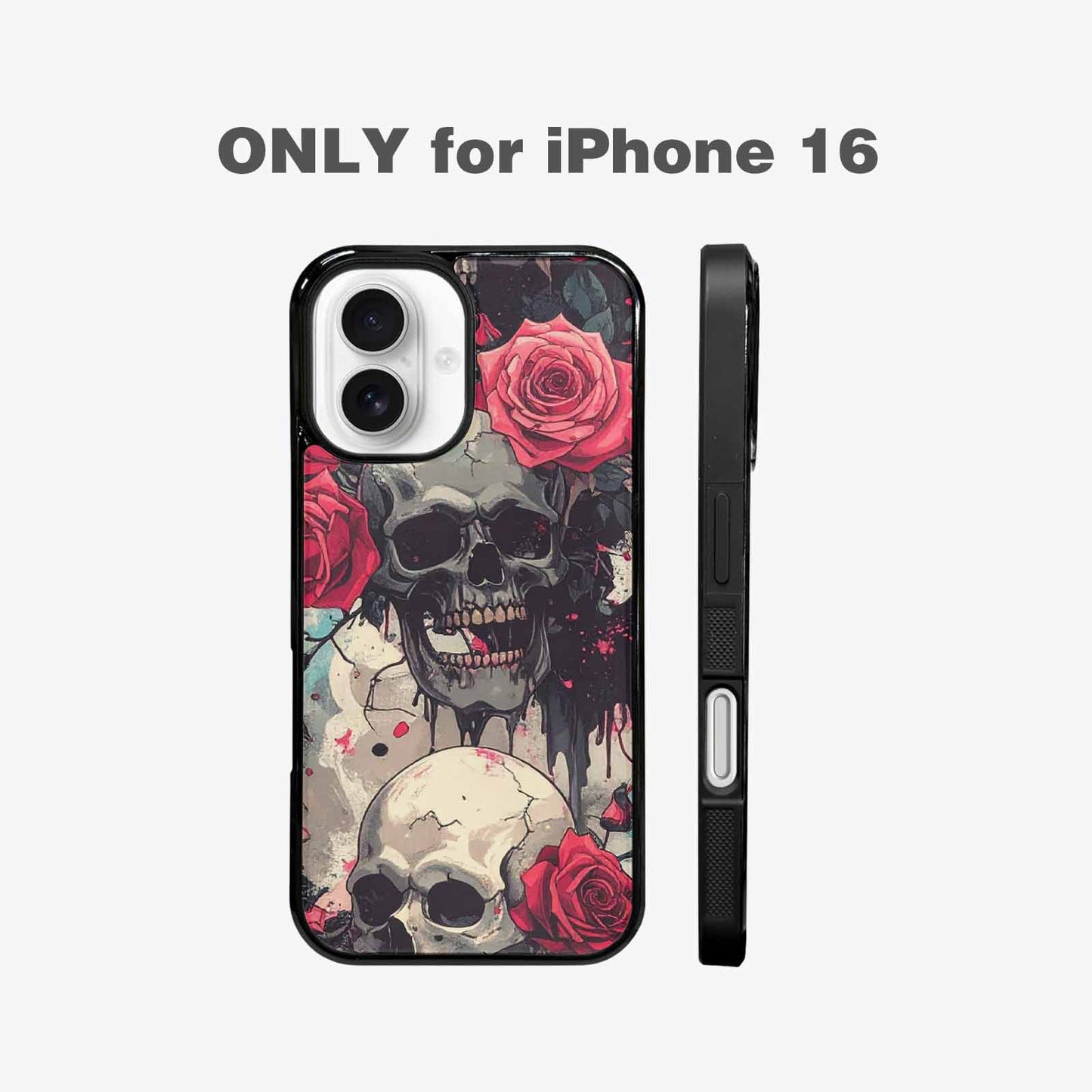 iPhone 16 Case — Skulls And Roses Skulls And Roses, Original Design Phone Case
