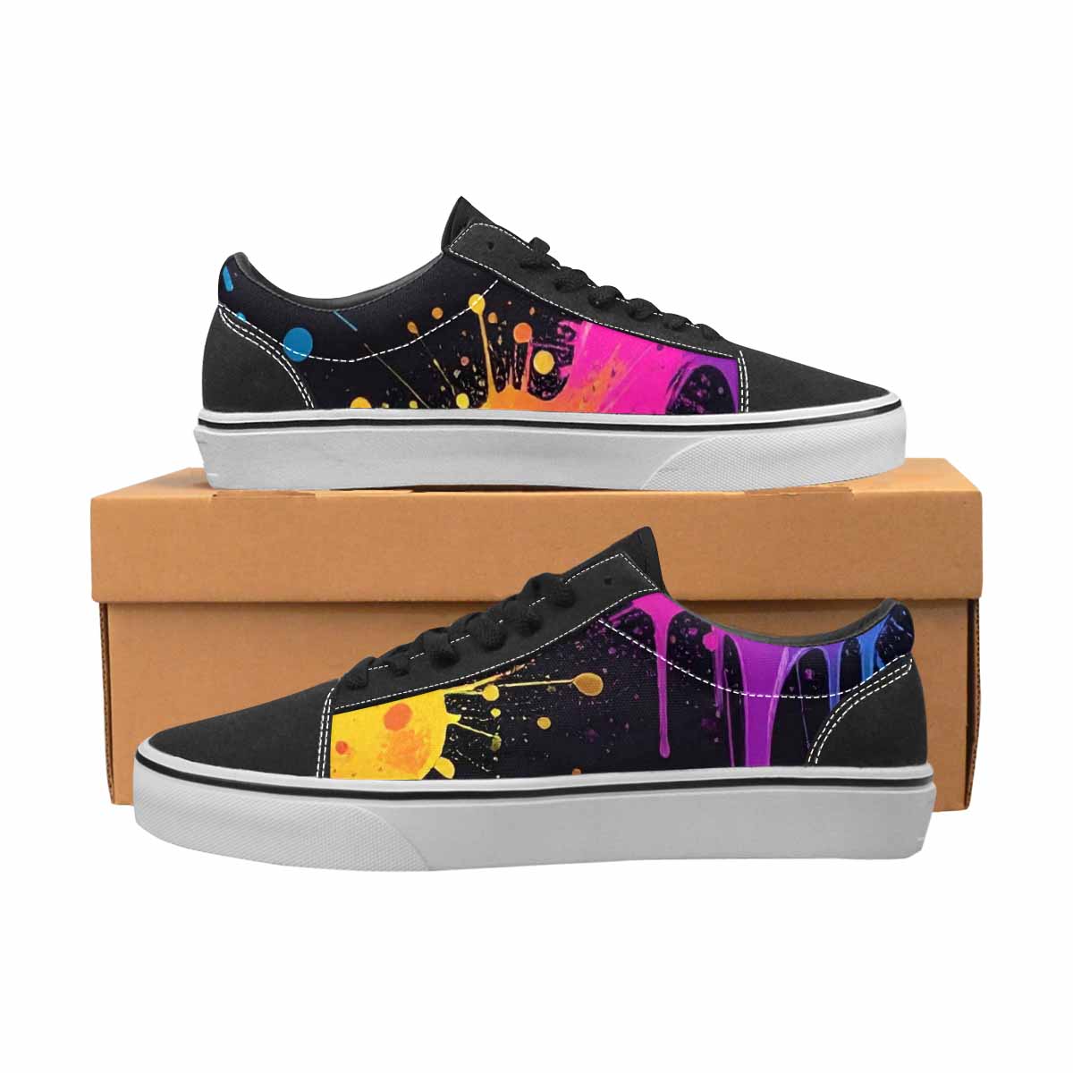 MEN'S Paint Splatter Canvas Lace-Up Dreamcore Custom Sneakers
