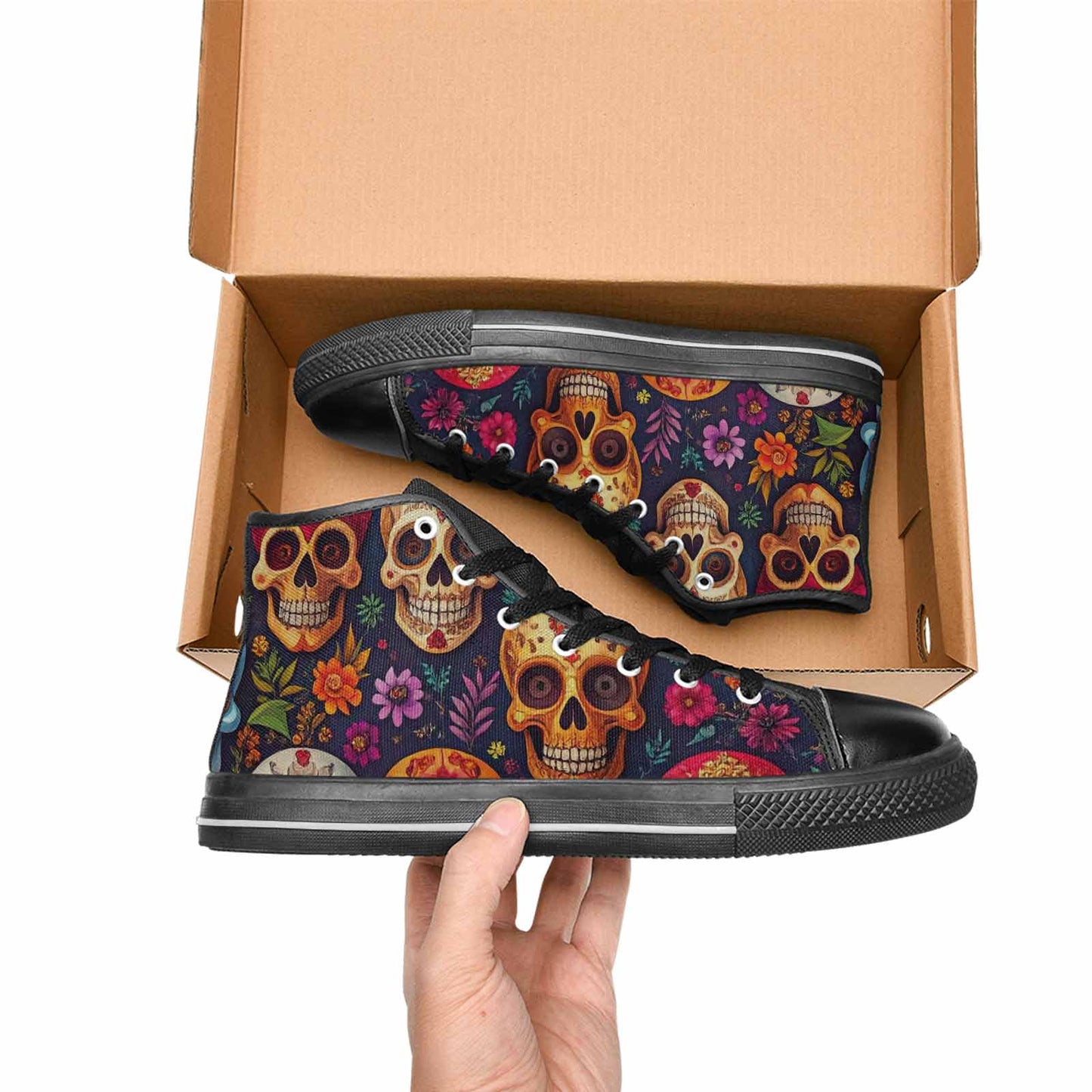 MEN'S Skull High Top Canvas Dreamcore Custom Sneakers