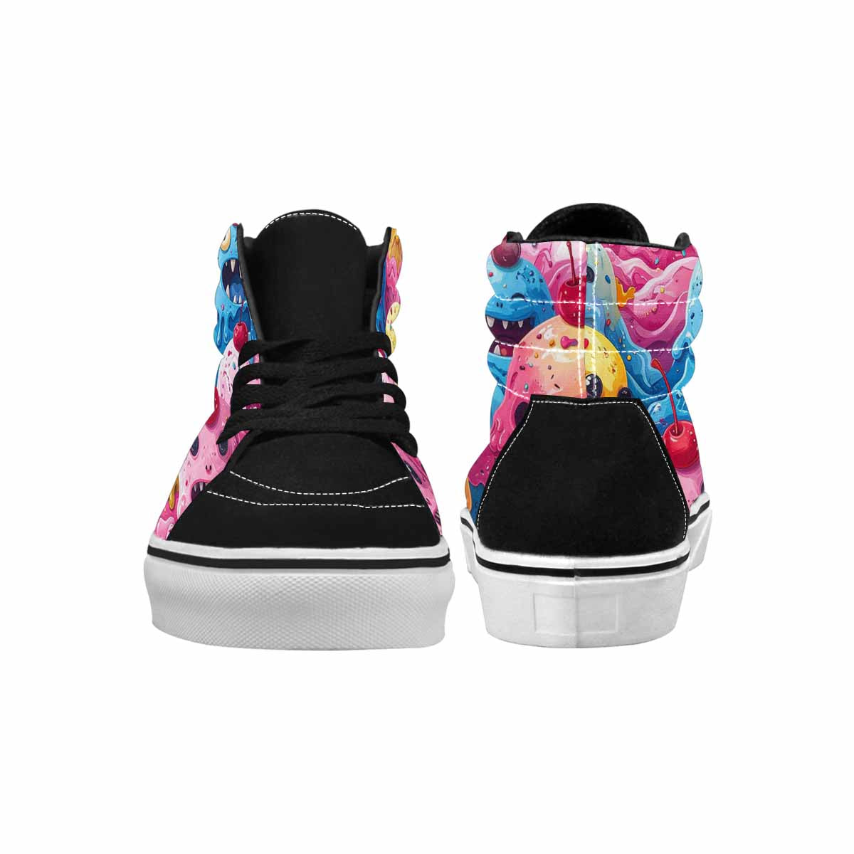 MEN'S Melting Icecream Monster Cherry High Top Canvas Dark Academia Shoes