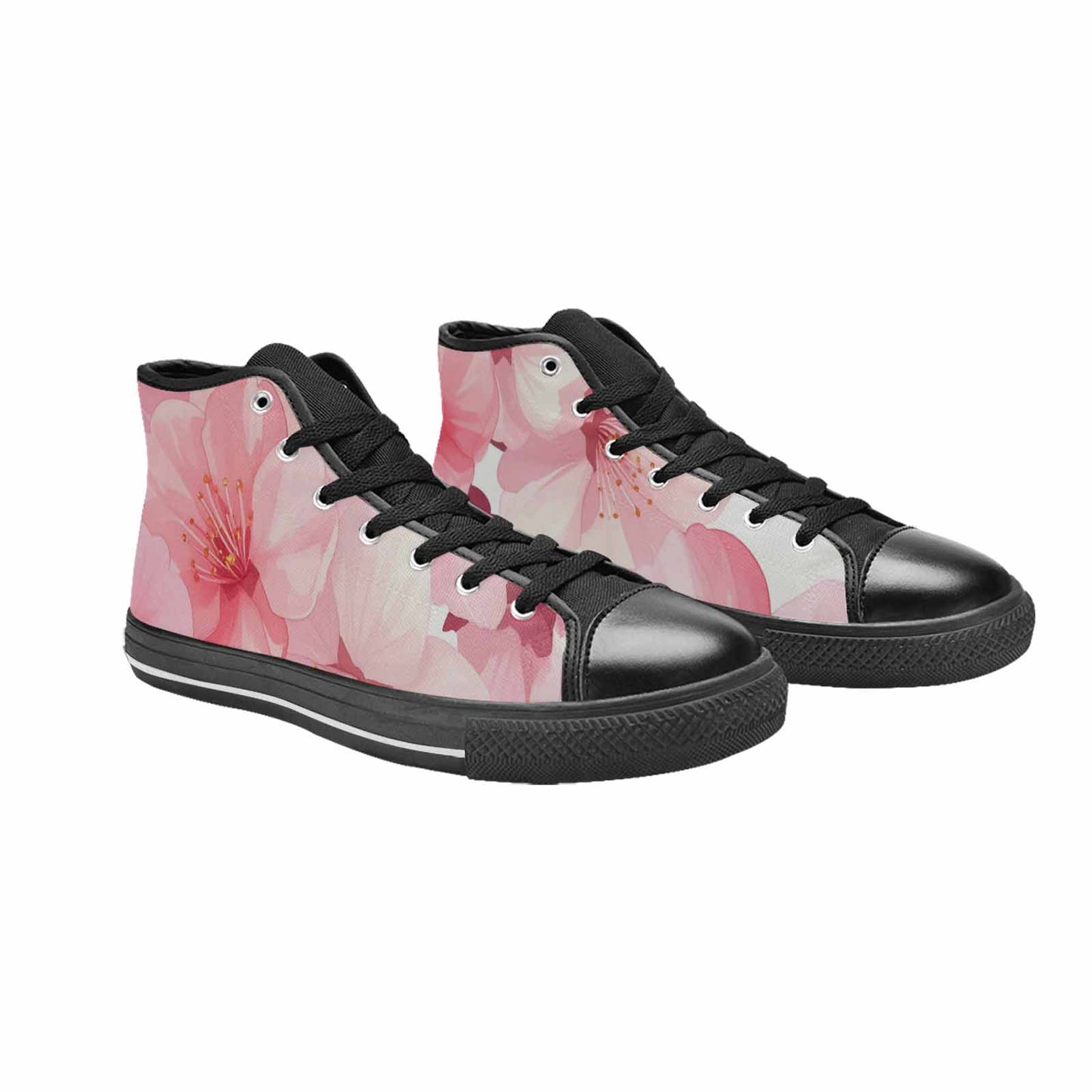 MEN'S Japanese Cherry Blossom High Top Canvas Cottagecore Shoes