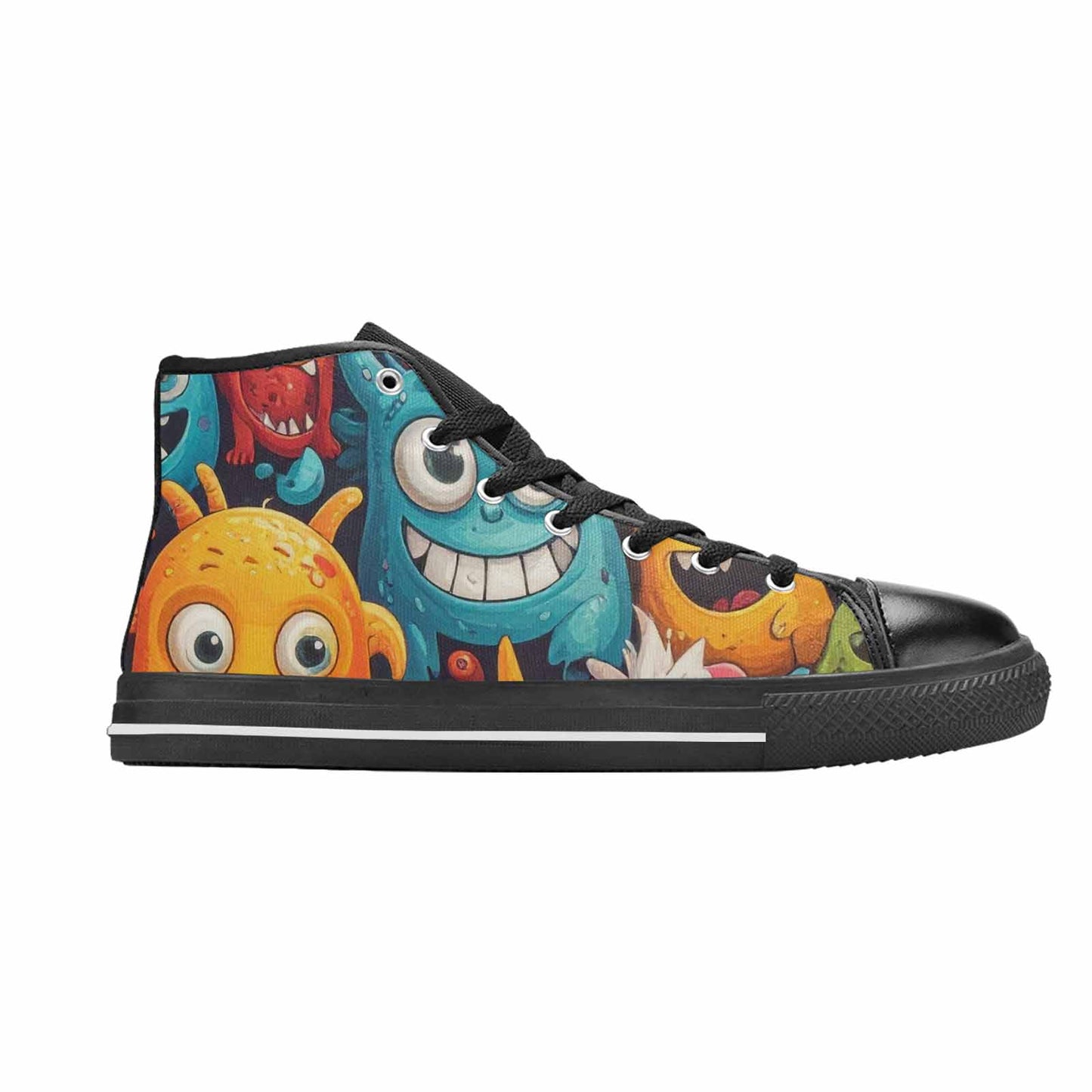 MEN'S Cartoon Monster Character High Top Canvas Surreal Custom Sneakers
