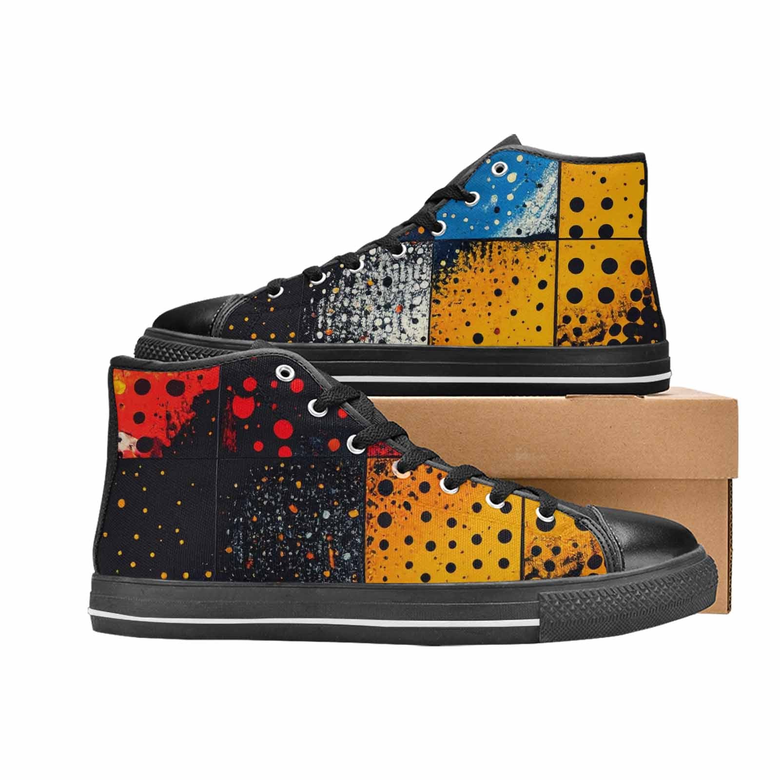 MEN'S Comic Book Halftone High Top Canvas Surreal Shoes