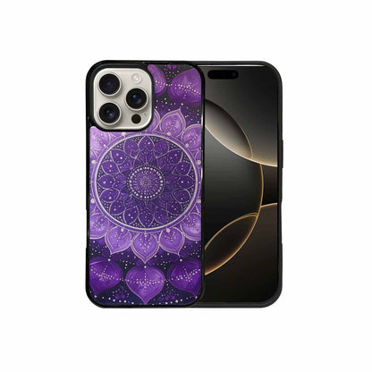 iPhone 16 Pro Max Case — Purple Mandala Bohemian Print Edge To, Personalized Phone Case