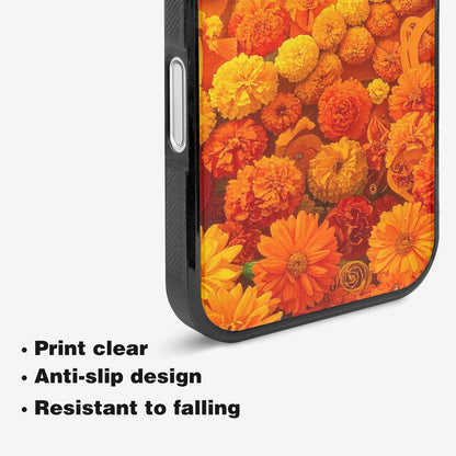 iPhone 16 Plus Case — Marigold Day Of The Dead Marigold, Custom Designed Case Cover