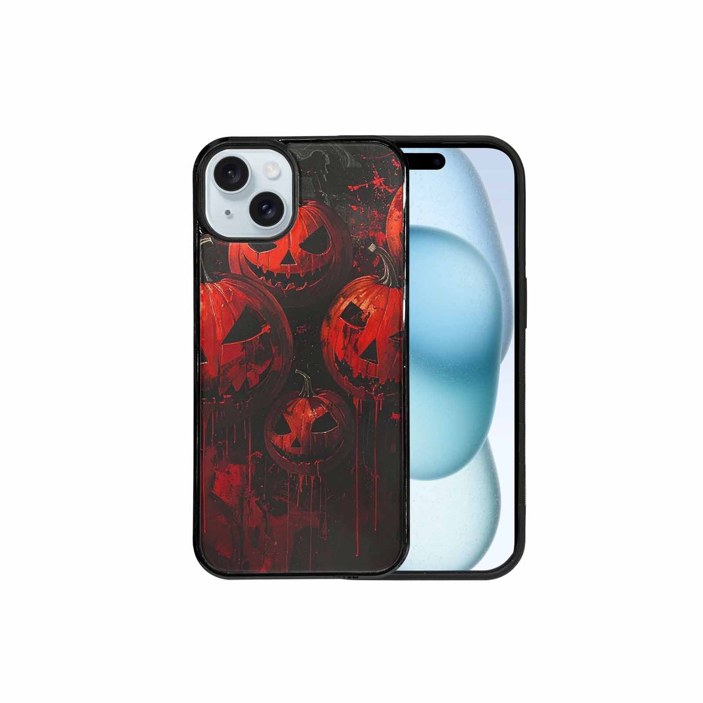 iPhone 15 Plus Case — Bloody Pumpkin Face, Personalized Phone Case