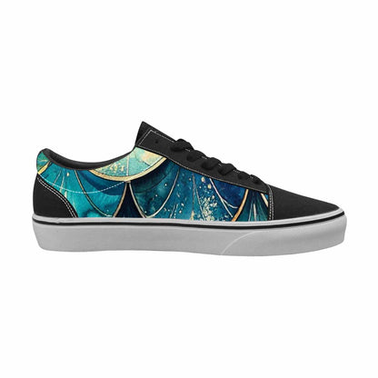 MEN'S Mermaid Scale Canvas Lace-Up Wallpaper Art Custom Shoes
