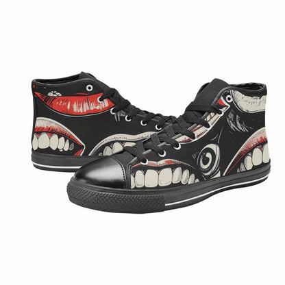 MEN'S Googly Cartoon Mouths High Top Canvas Surreal Shoes