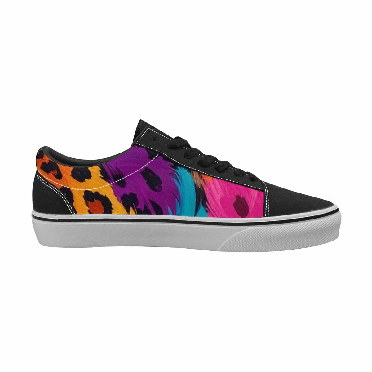 WOMEN'S Animal Print Lace-Up Canvas Grunge Custom Shoes