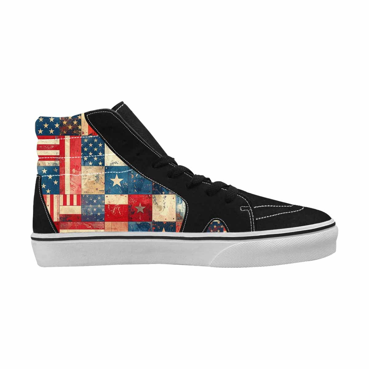 WOMEN'S American Flag Stars High Top Canvas Vivid Custom Shoes