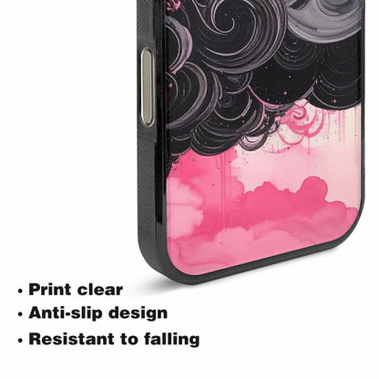 iPhone 16 Pro Max Case — Van Gogh Swirl Black Pink Ink, Custom Print Case Cover