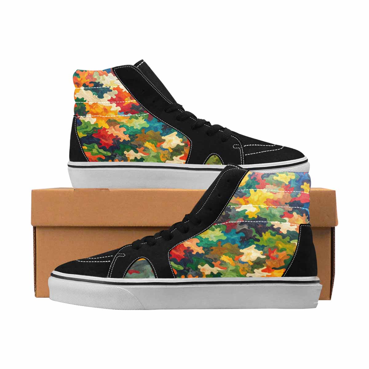 MEN'S Camo Full Color High Top Canvas Custom Fashion Y2K Custom Art Shoes