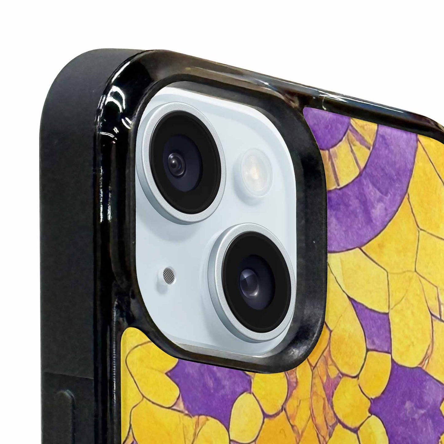 iPhone 15 Plus Case — Intersex Flag Color Theme Small Rainbow, Custom Print Case Cover