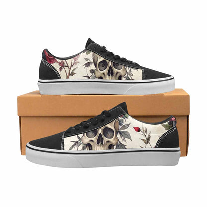 WOMEN'S Skulls - Roses Canvas Lace-Up Grunge Shoes