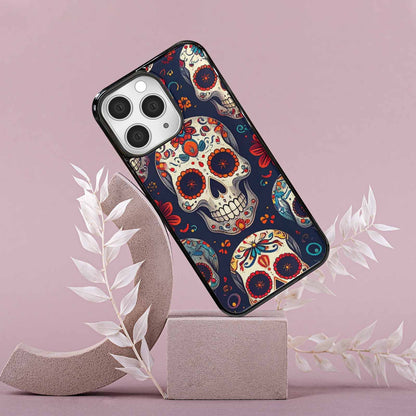 iPhone 15 Pro Max Case — Day Dead Sugar Skull Art 100s, Custom Art Phone Cover