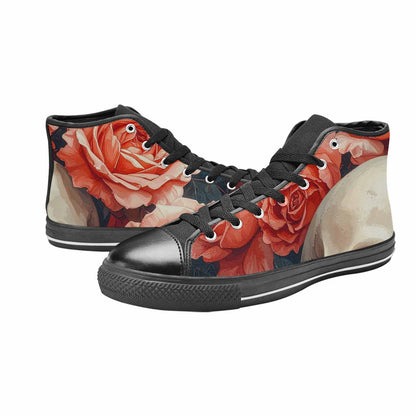 MEN'S Skulls Roses Soft Airbrush High Top Canvas Y2K Custom Sneakers