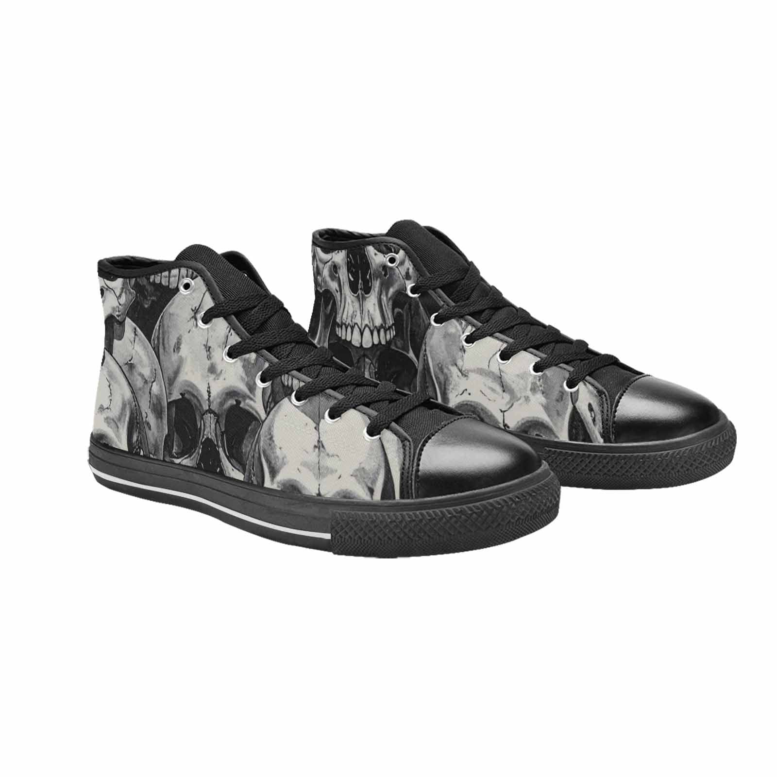 MEN'S Tessellated Human Skulls High Top Canvas Cottagecore Custom Sneakers
