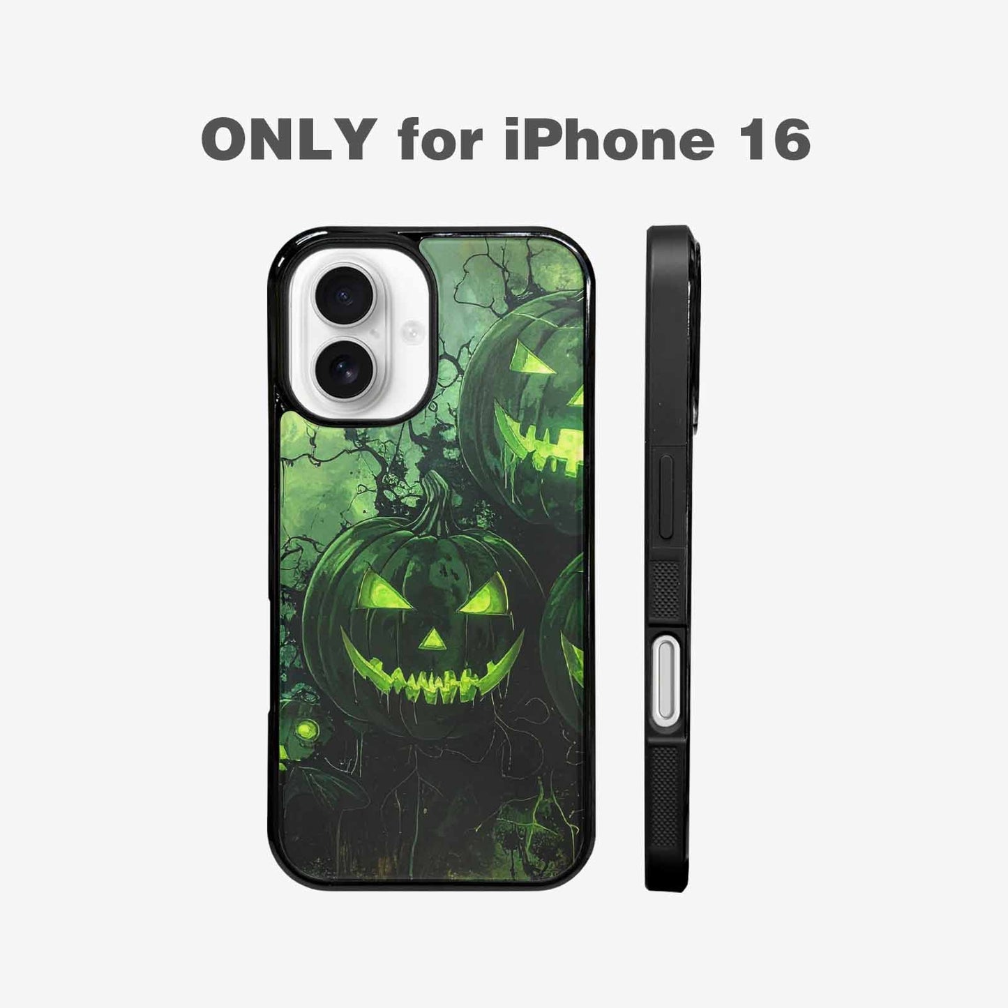 iPhone 16 Case — Halloween Glowing Jackolantern Personalized Phone Cover, Custom Print Case Cover
