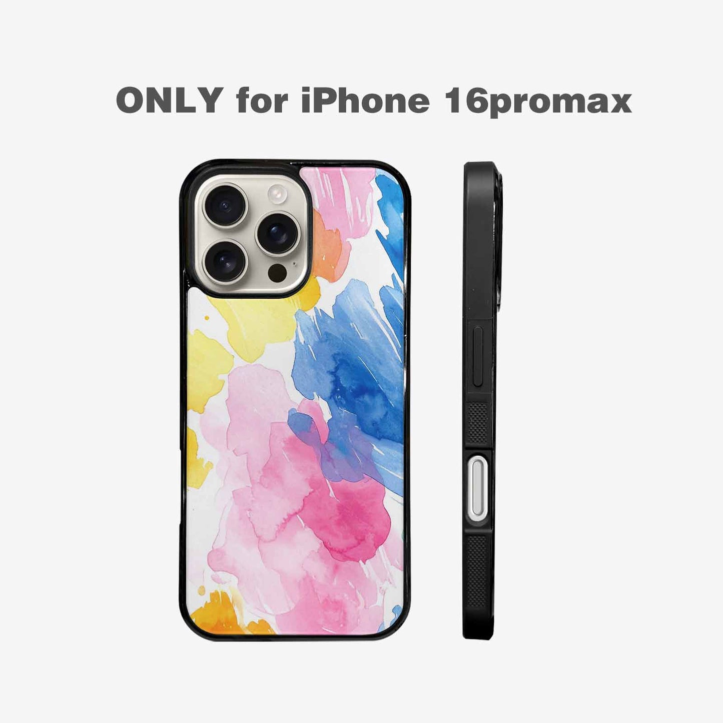 iPhone 16 Pro Max Case — Trans Strong Watercolor Seamless Pattern Vibrant, Custom Printed Phone Case