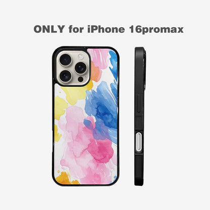 iPhone 16 Pro Max Case — Trans Strong Watercolor Seamless Pattern Vibrant, Custom Printed Phone Case
