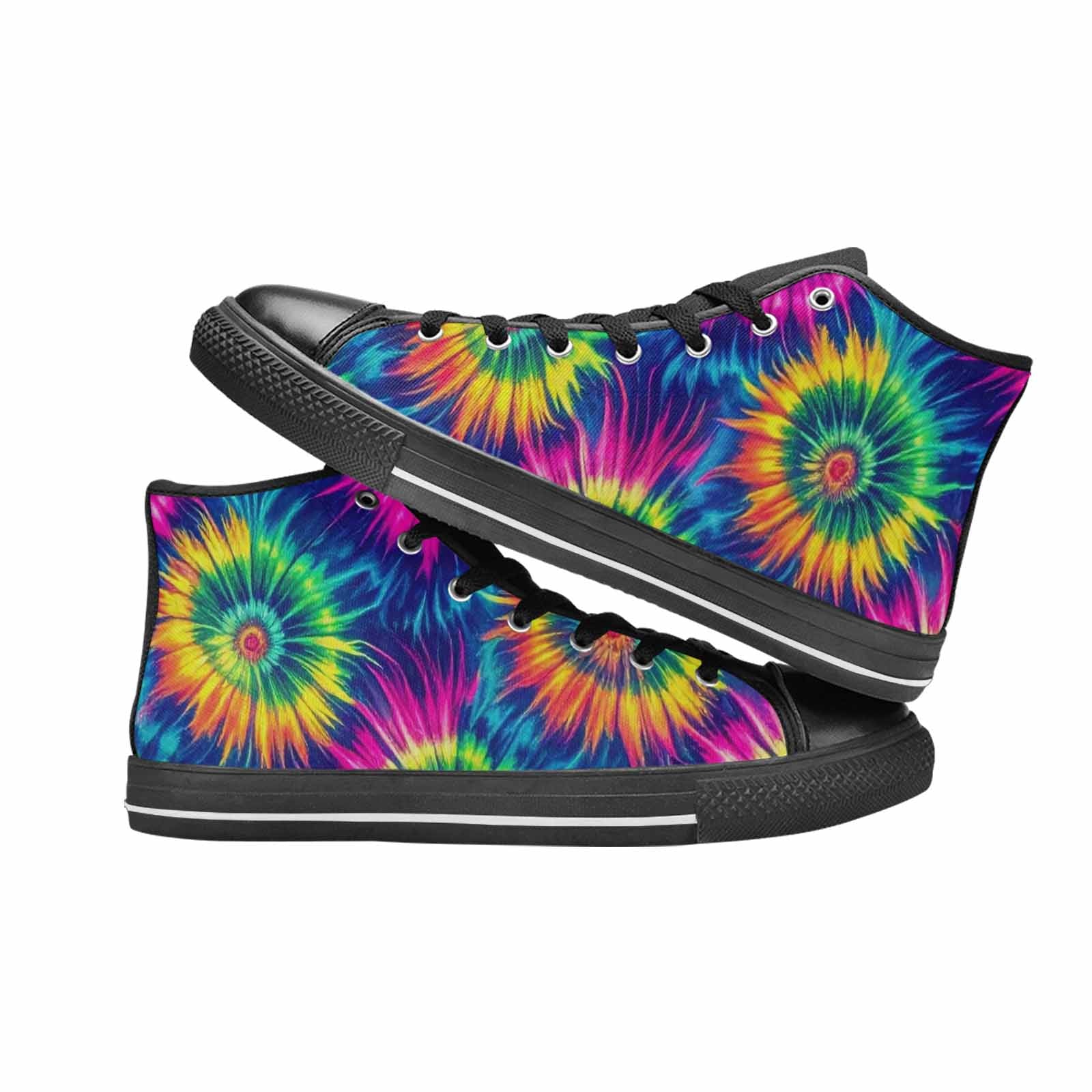WOMEN'S Tie Dye - High Top Canvas Vibrant Chaos Shoes