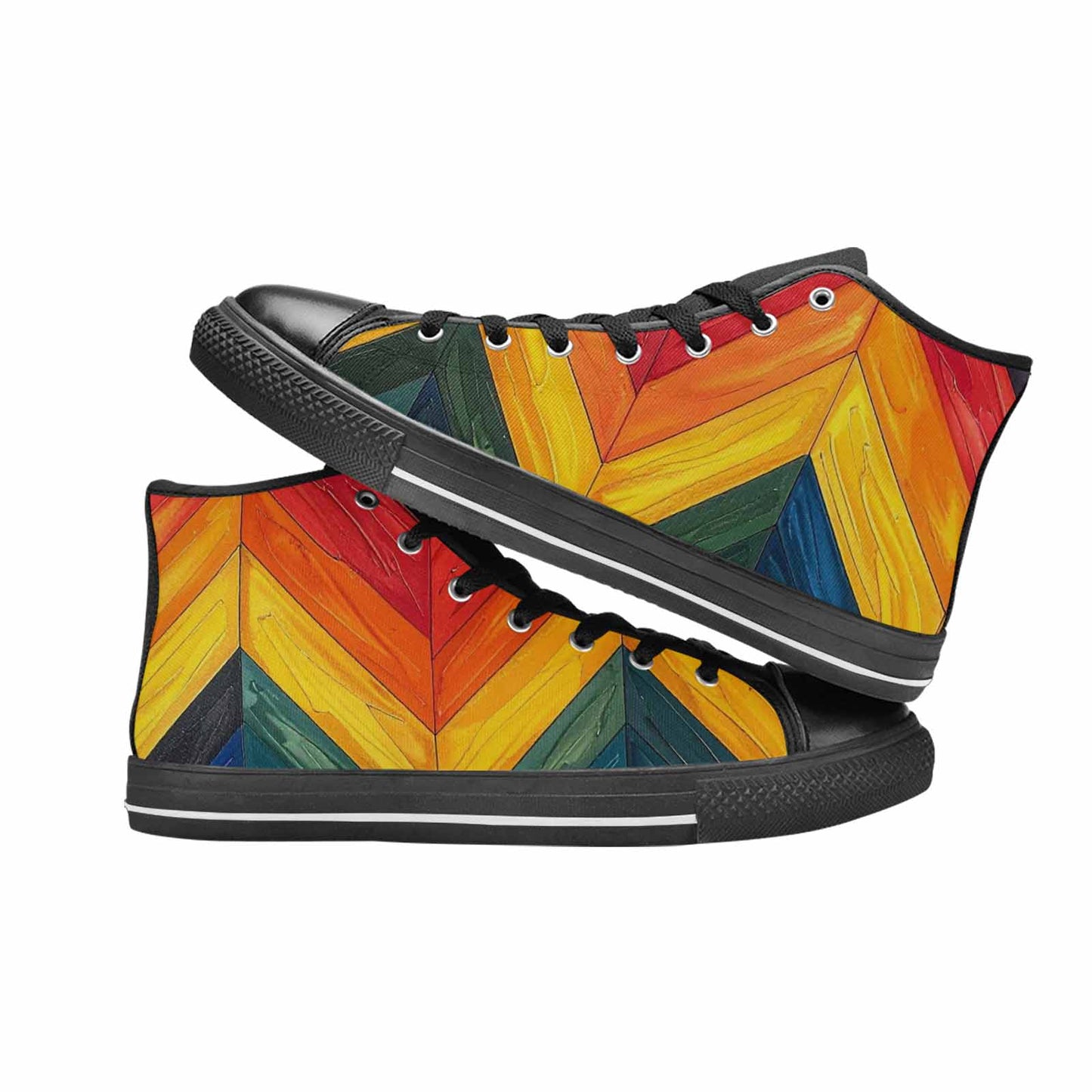MEN'S Progress Pride Flag High Top Canvas Vivid Custom Shoes