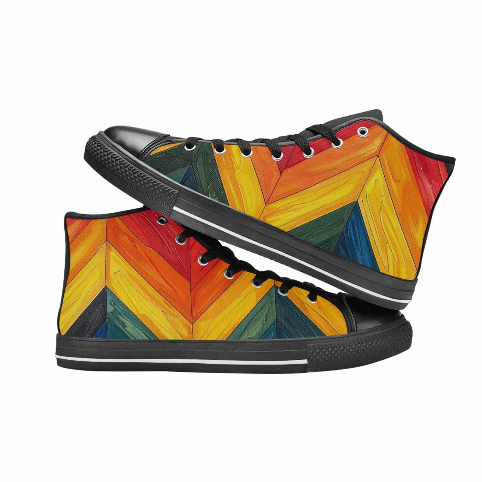 MEN'S Progress Pride Flag High Top Canvas Vivid Custom Shoes