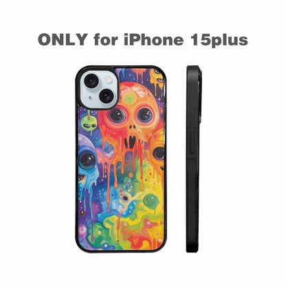 iPhone 15 Plus Case — Aliens Tie Dyemelting Aliens P, Custom Printed Phone Case