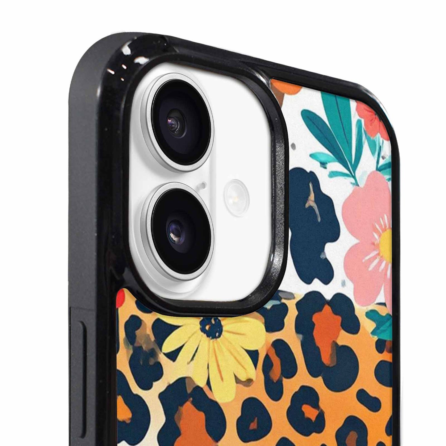 iPhone 17 Case — Leopard Print Floral Seamless Animal Print, Unique Phone Case Design